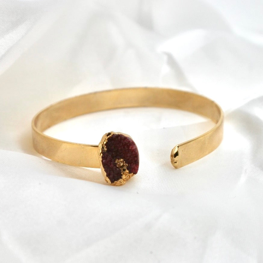 Red Quartz Gold Plated Bracelet