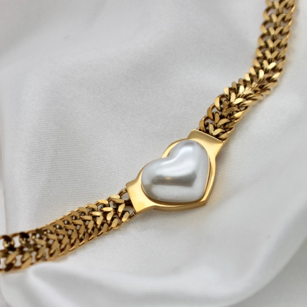 Chained Pearl Heart